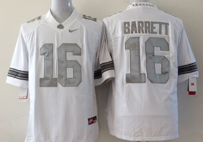 Men's Ohio State Buckeyes JT Barrett #16 White Jersey